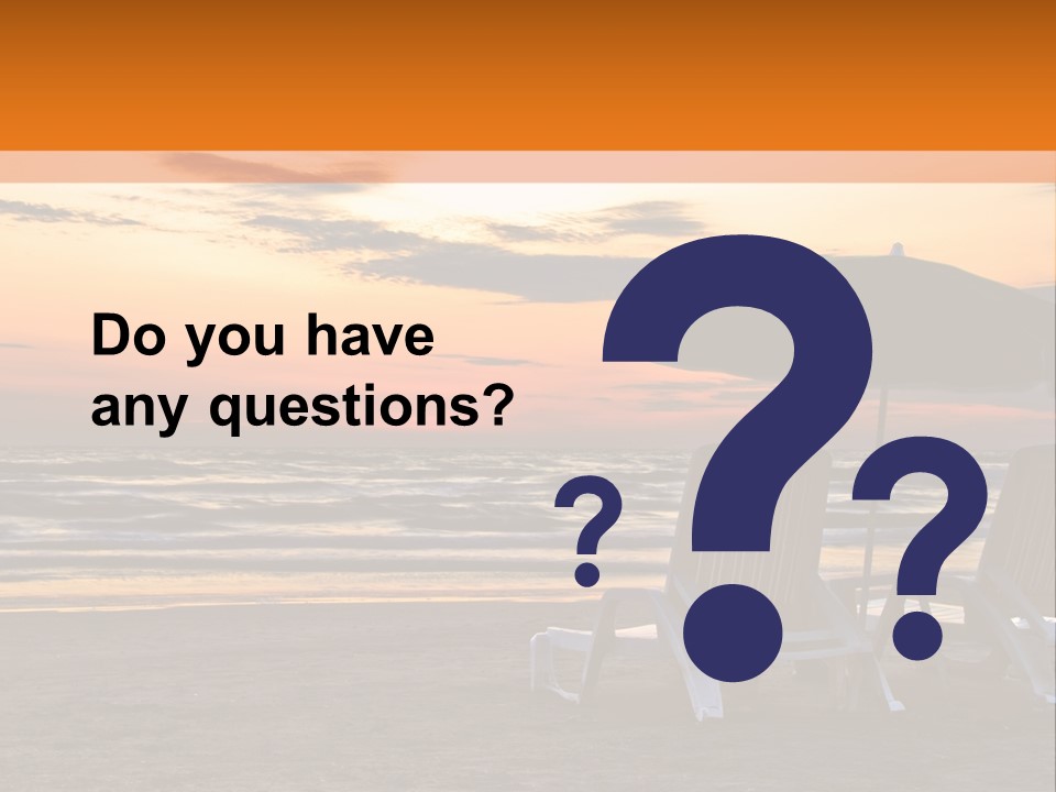 Two Beach Chairs Before Sunrise PowerPoint Template