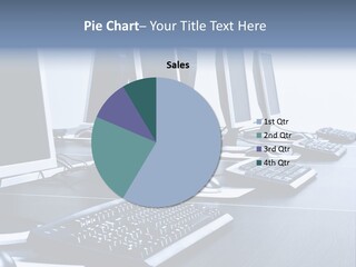 Workplace Room With Computers In Row PowerPoint Template