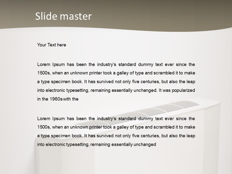 Interior Air-Conditioner Unit On White Wall PowerPoint Template