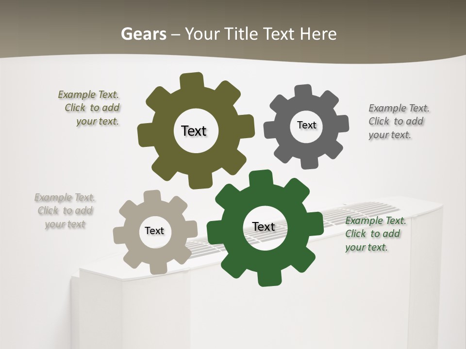 Interior Air-Conditioner Unit On White Wall PowerPoint Template