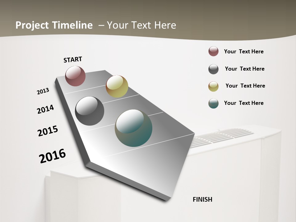 Interior Air-Conditioner Unit On White Wall PowerPoint Template