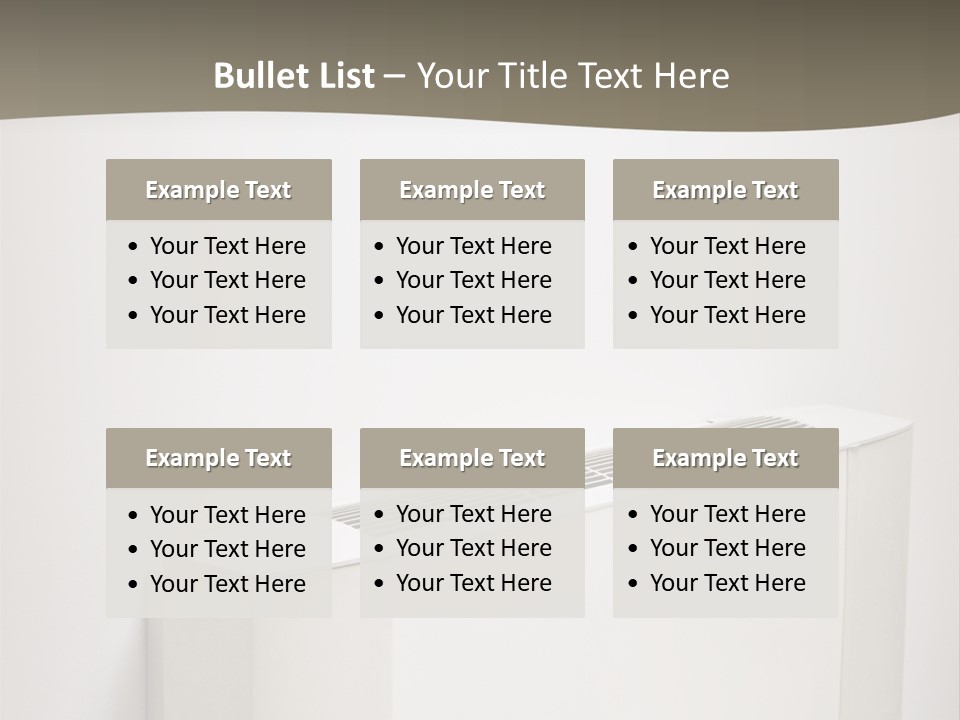 Interior Air-Conditioner Unit On White Wall PowerPoint Template