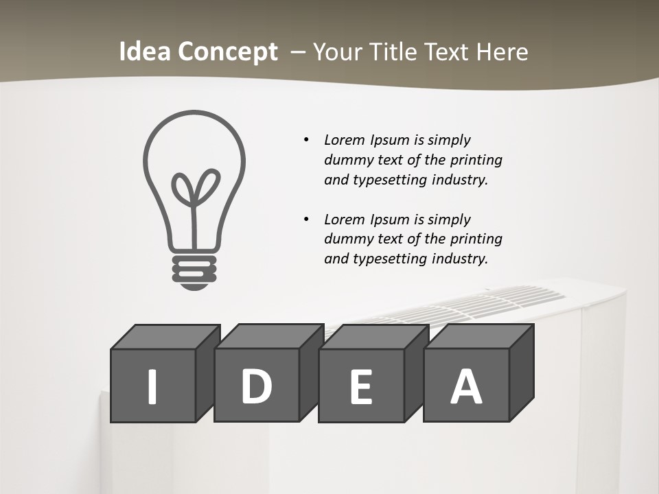 Interior Air-Conditioner Unit On White Wall PowerPoint Template