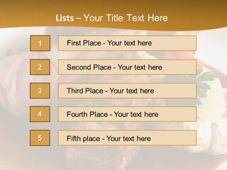 Rack Of Lamb With Pickled Poached Onions, Grapefruit And Baby Carrots PowerPoint Template