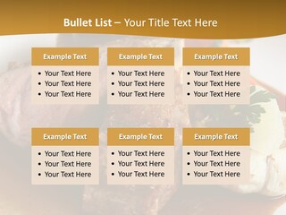 Rack Of Lamb With Pickled Poached Onions, Grapefruit And Baby Carrots PowerPoint Template