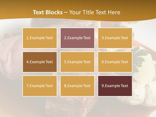 Rack Of Lamb With Pickled Poached Onions, Grapefruit And Baby Carrots PowerPoint Template