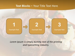 Rack Of Lamb With Pickled Poached Onions, Grapefruit And Baby Carrots PowerPoint Template