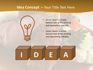 Rack Of Lamb With Pickled Poached Onions, Grapefruit And Baby Carrots PowerPoint Template