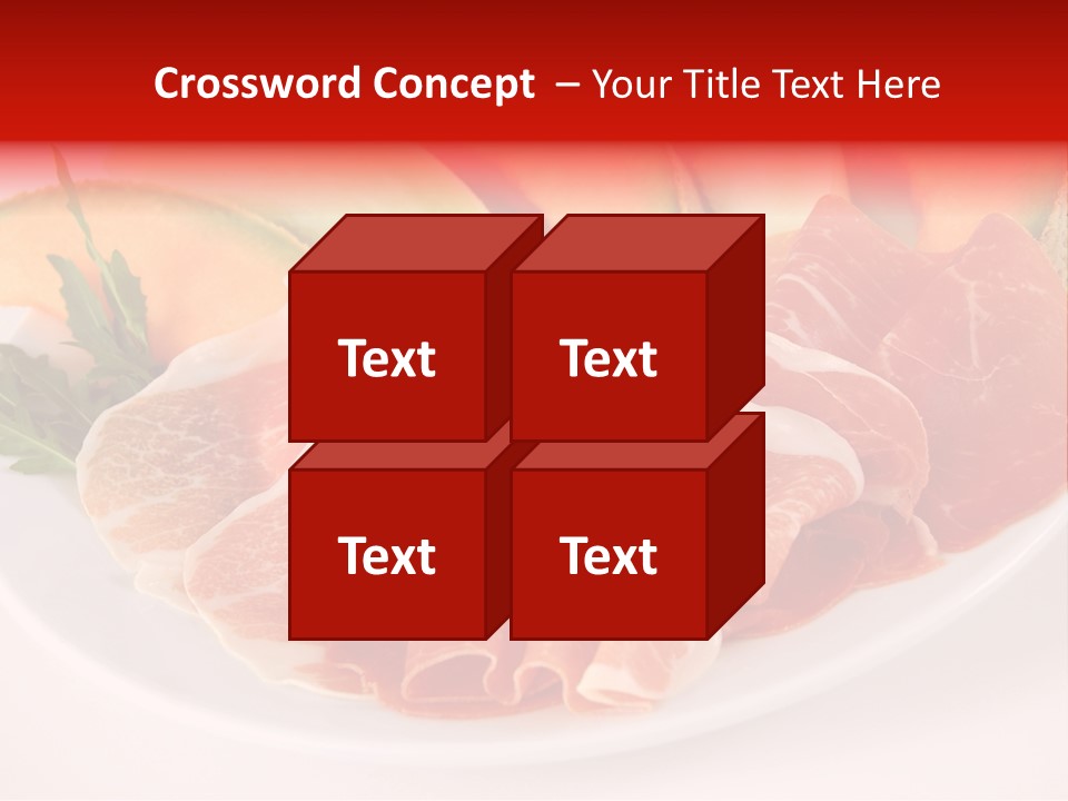 A Plate Of Food With Meat And Fruit On It PowerPoint Template