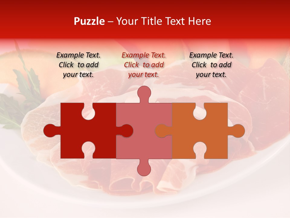 A Plate Of Food With Meat And Fruit On It PowerPoint Template