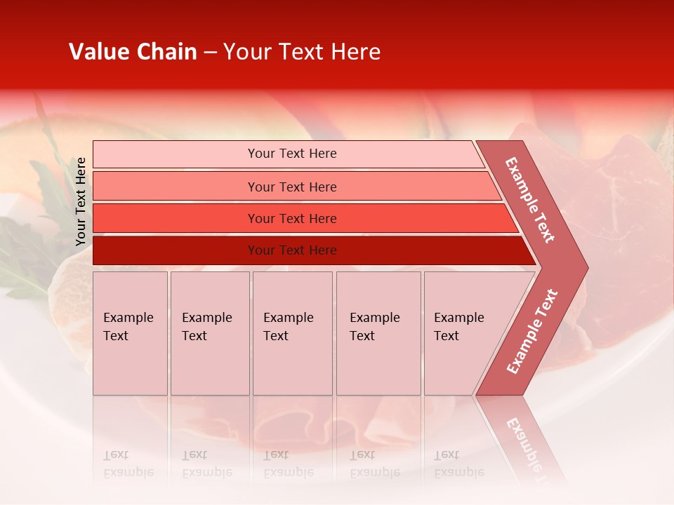 A Plate Of Food With Meat And Fruit On It PowerPoint Template