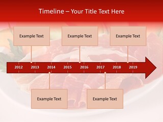 A Plate Of Food With Meat And Fruit On It PowerPoint Template