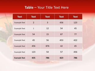 A Plate Of Food With Meat And Fruit On It PowerPoint Template