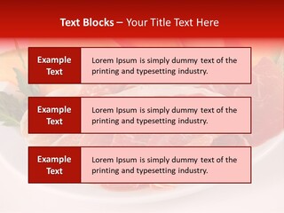 A Plate Of Food With Meat And Fruit On It PowerPoint Template