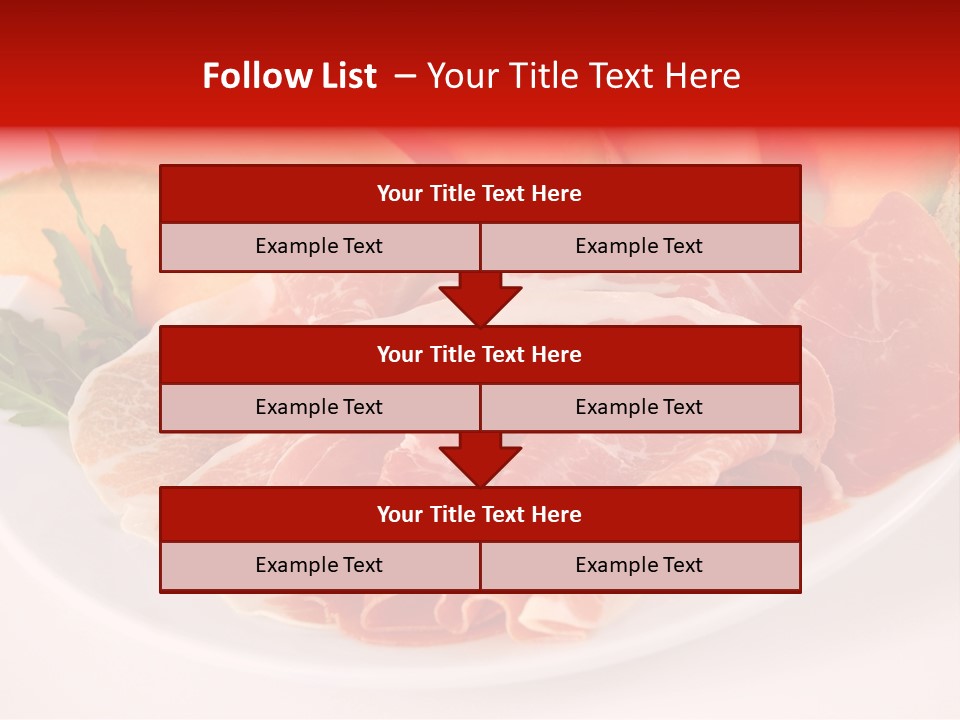 A Plate Of Food With Meat And Fruit On It PowerPoint Template