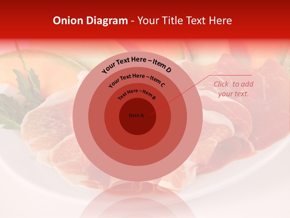 A Plate Of Food With Meat And Fruit On It PowerPoint Template