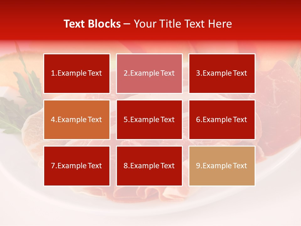 A Plate Of Food With Meat And Fruit On It PowerPoint Template
