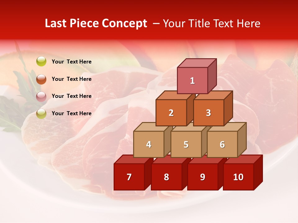 A Plate Of Food With Meat And Fruit On It PowerPoint Template