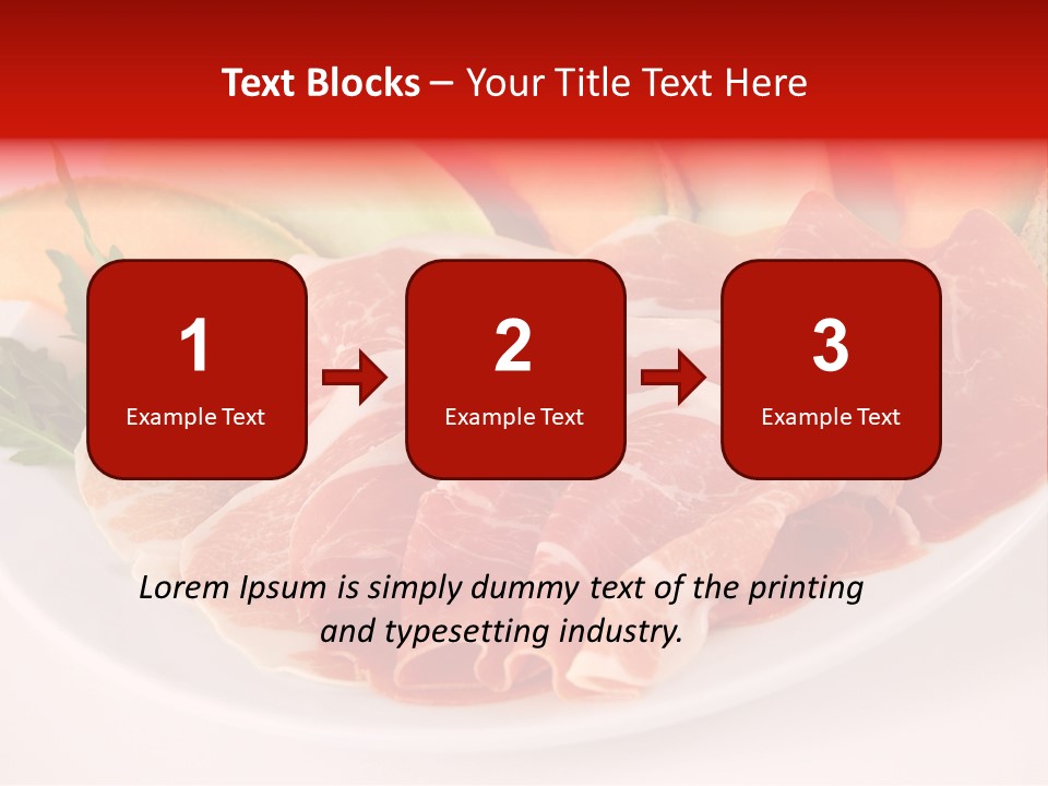 A Plate Of Food With Meat And Fruit On It PowerPoint Template