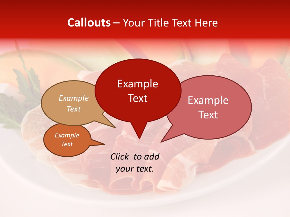 A Plate Of Food With Meat And Fruit On It PowerPoint Template