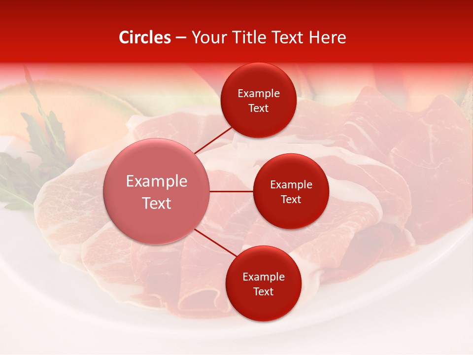 A Plate Of Food With Meat And Fruit On It PowerPoint Template