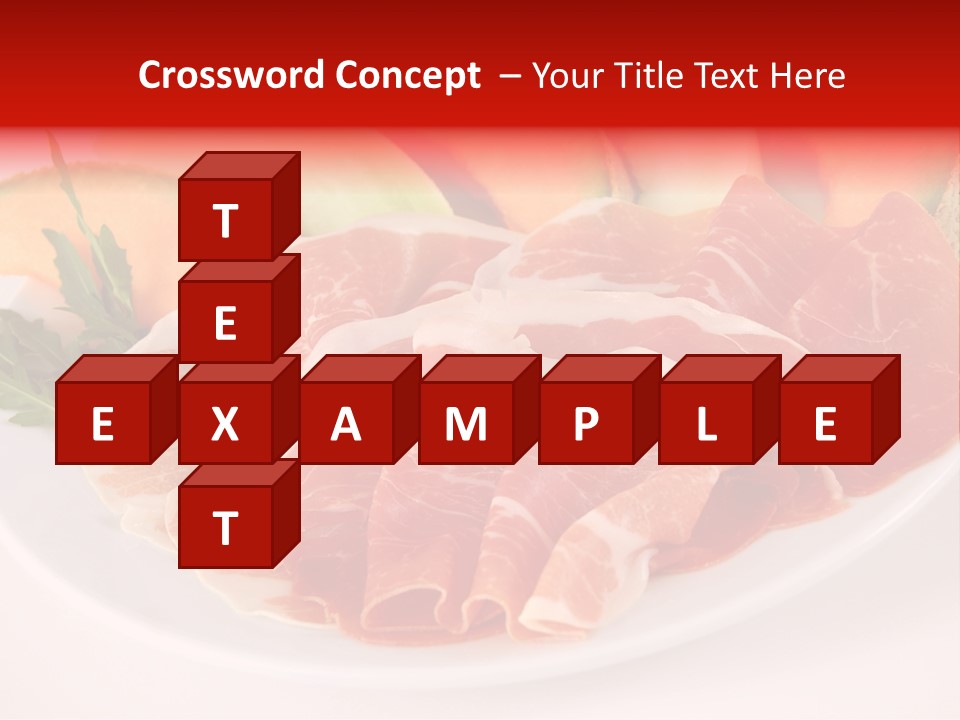 A Plate Of Food With Meat And Fruit On It PowerPoint Template