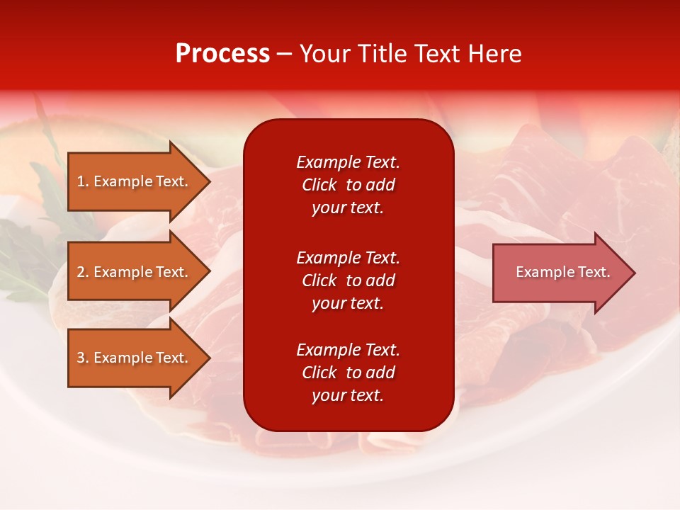 A Plate Of Food With Meat And Fruit On It PowerPoint Template