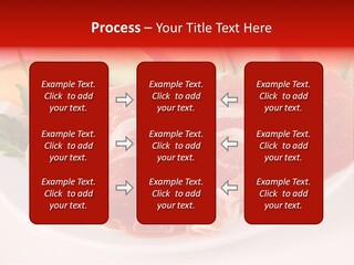 A Plate Of Food With Meat And Fruit On It PowerPoint Template