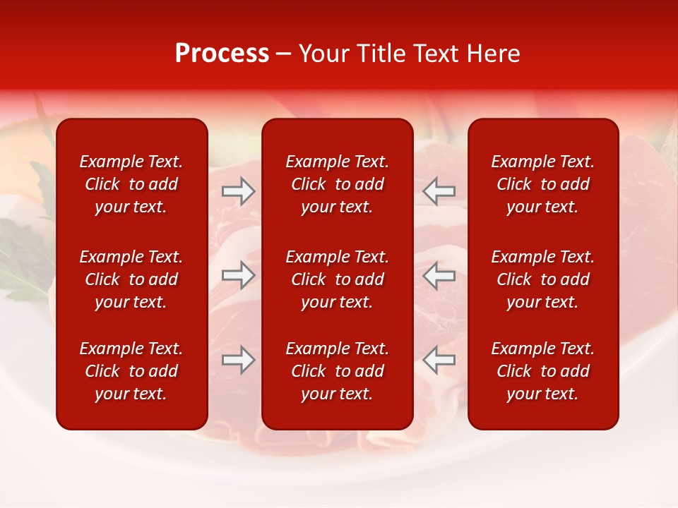 A Plate Of Food With Meat And Fruit On It PowerPoint Template