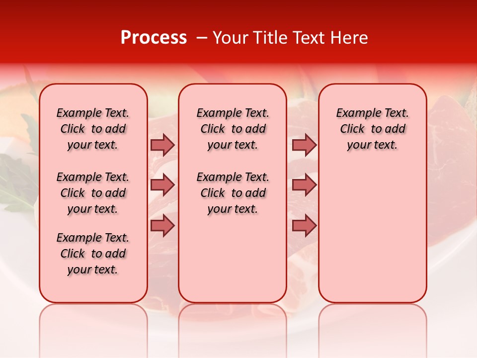 A Plate Of Food With Meat And Fruit On It PowerPoint Template