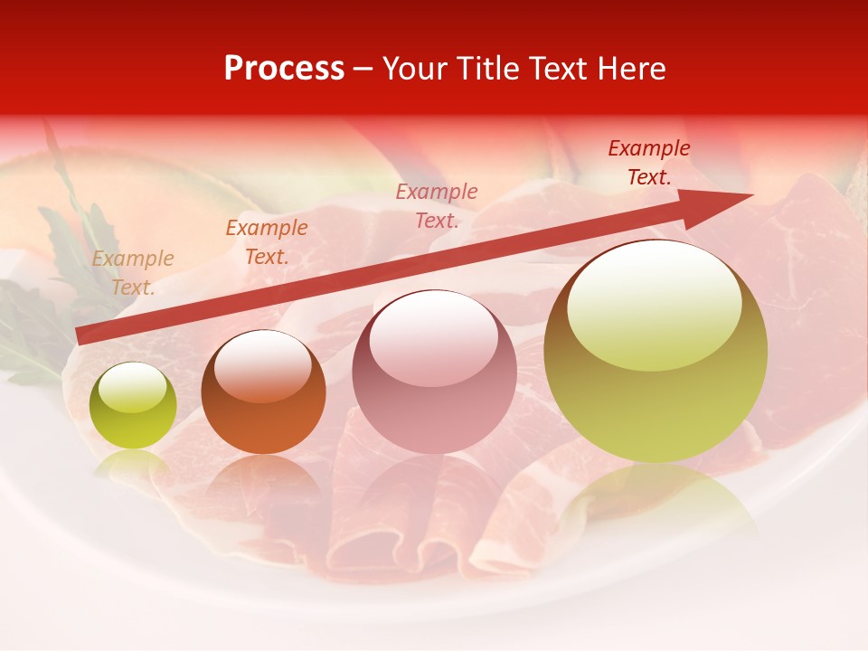 A Plate Of Food With Meat And Fruit On It PowerPoint Template