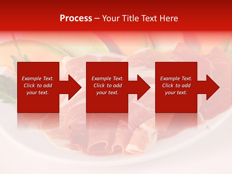 A Plate Of Food With Meat And Fruit On It PowerPoint Template