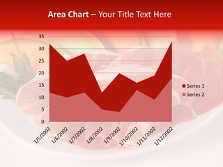 A Plate Of Food With Meat And Fruit On It PowerPoint Template