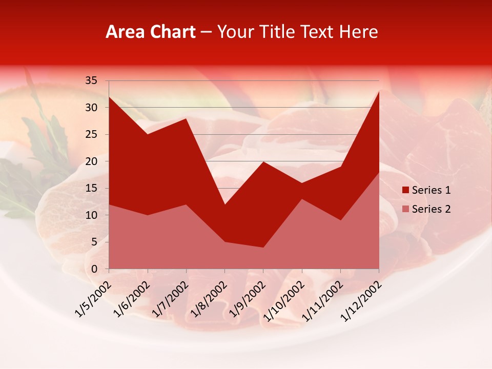 A Plate Of Food With Meat And Fruit On It PowerPoint Template
