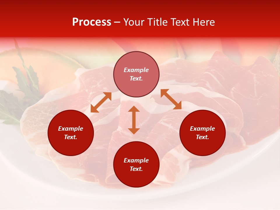 A Plate Of Food With Meat And Fruit On It PowerPoint Template