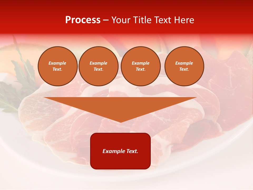 A Plate Of Food With Meat And Fruit On It PowerPoint Template