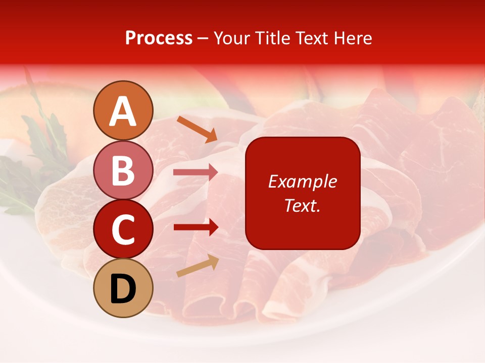 A Plate Of Food With Meat And Fruit On It PowerPoint Template
