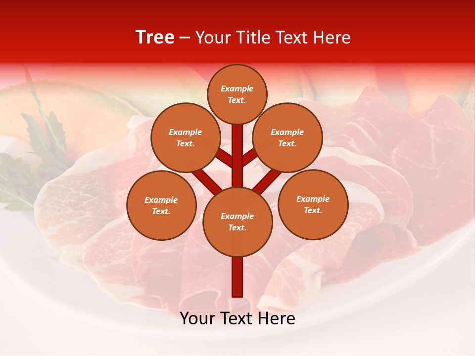 A Plate Of Food With Meat And Fruit On It PowerPoint Template