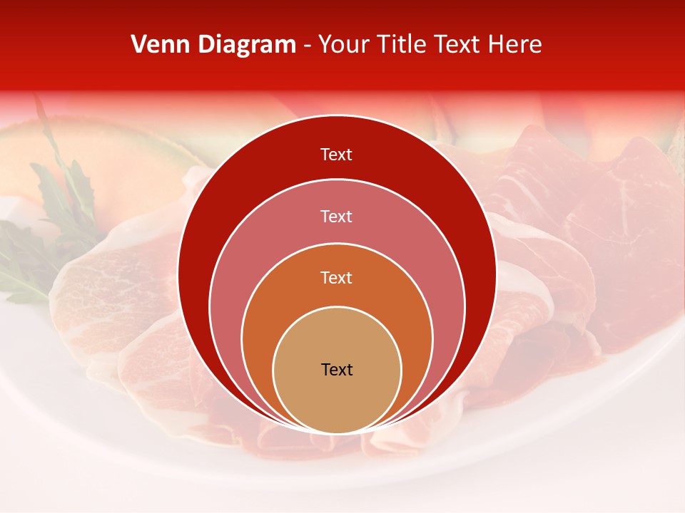 A Plate Of Food With Meat And Fruit On It PowerPoint Template