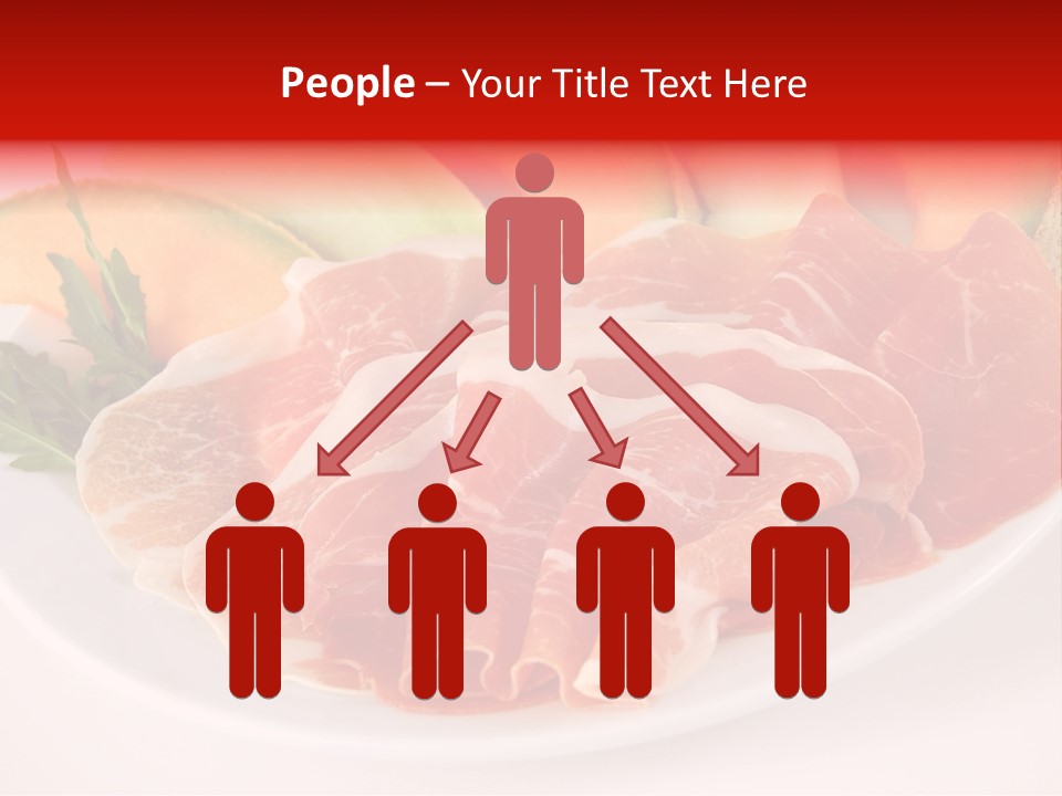 A Plate Of Food With Meat And Fruit On It PowerPoint Template