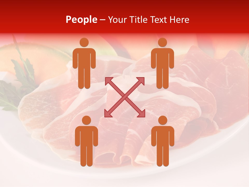 A Plate Of Food With Meat And Fruit On It PowerPoint Template