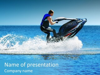 Man On Jet Ski PowerPoint Template