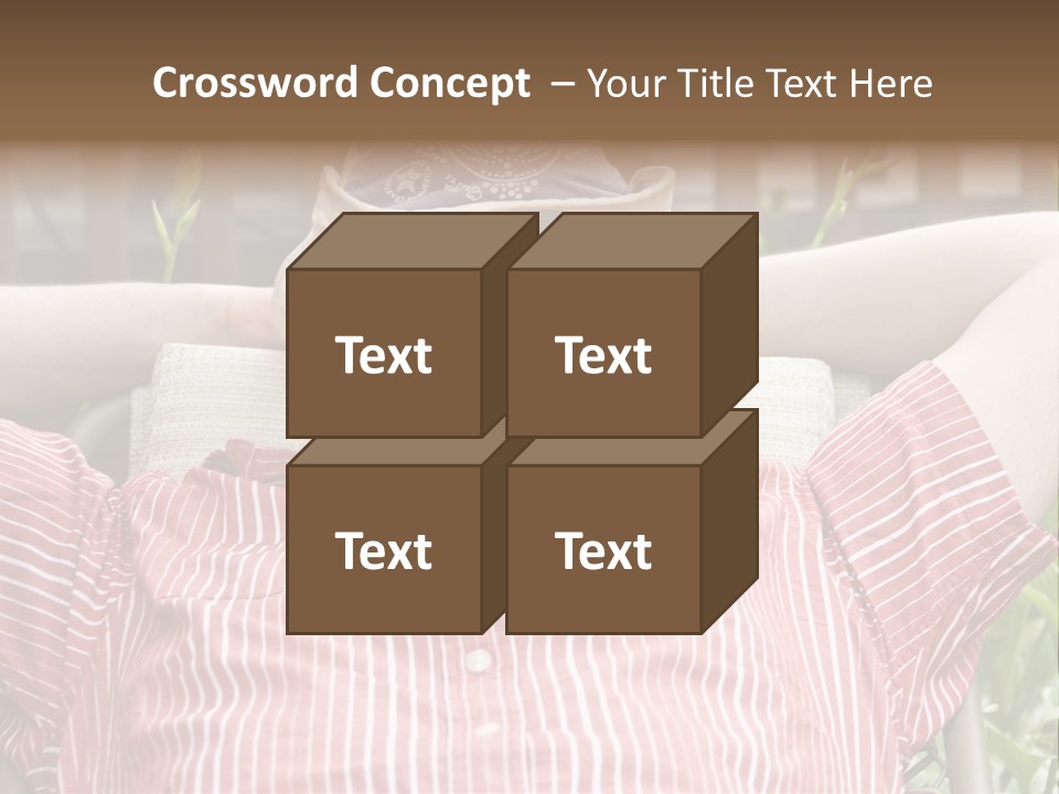 Man Relaxing In His Backyard PowerPoint Template