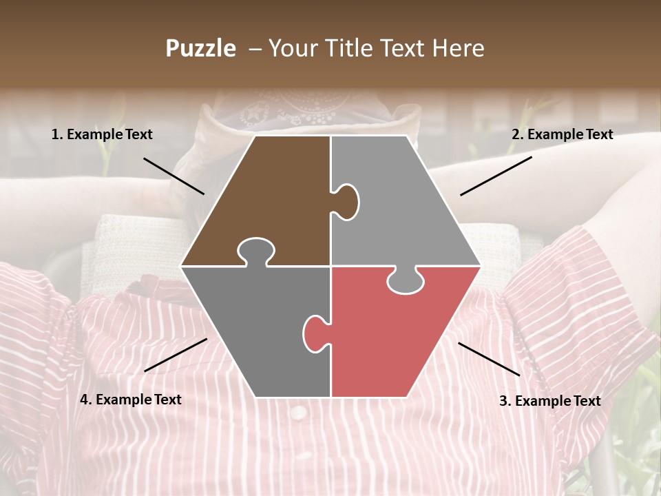 Man Relaxing In His Backyard PowerPoint Template