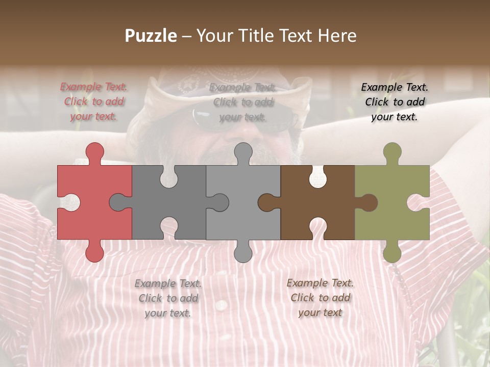 Man Relaxing In His Backyard PowerPoint Template