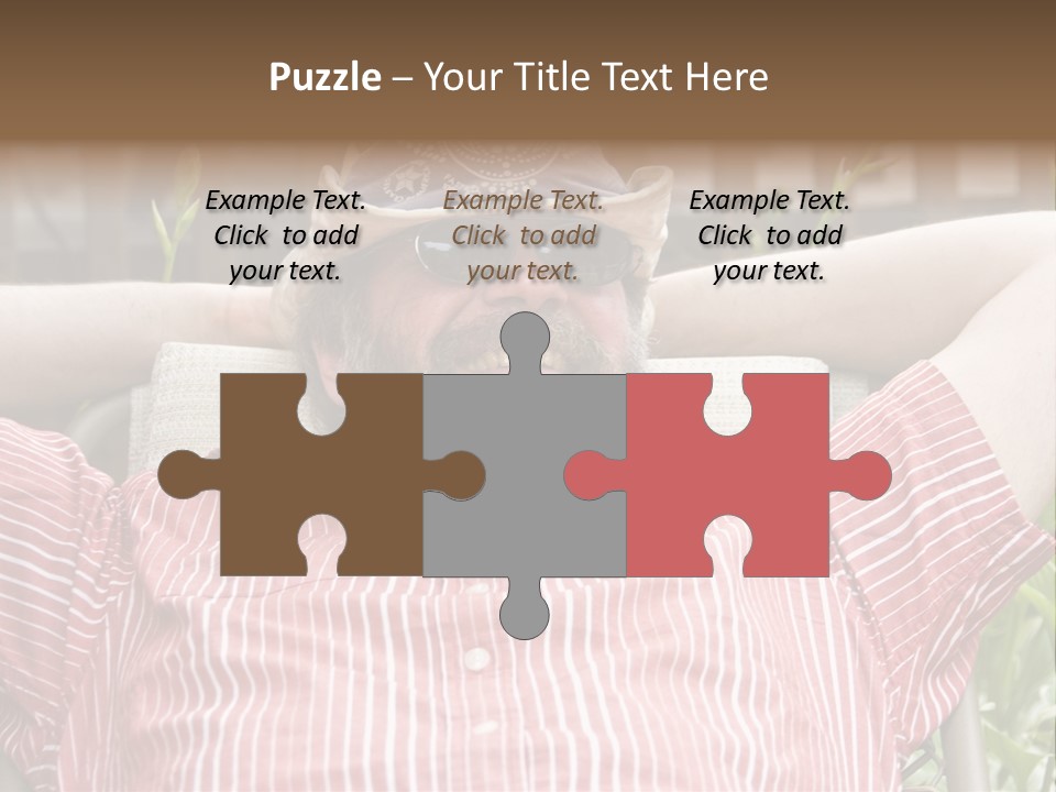 Man Relaxing In His Backyard PowerPoint Template