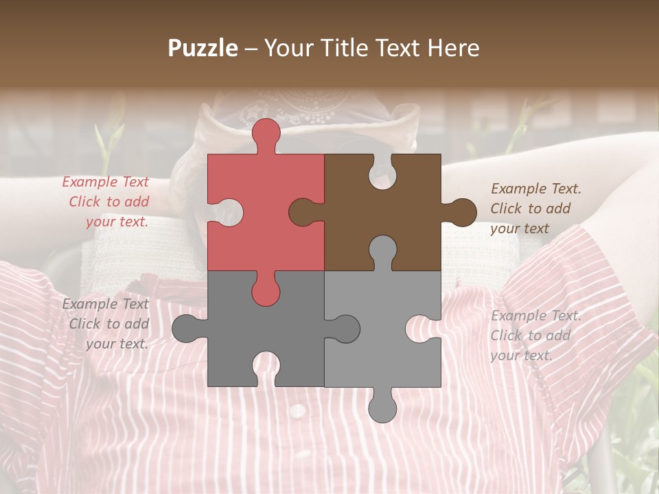 Man Relaxing In His Backyard PowerPoint Template