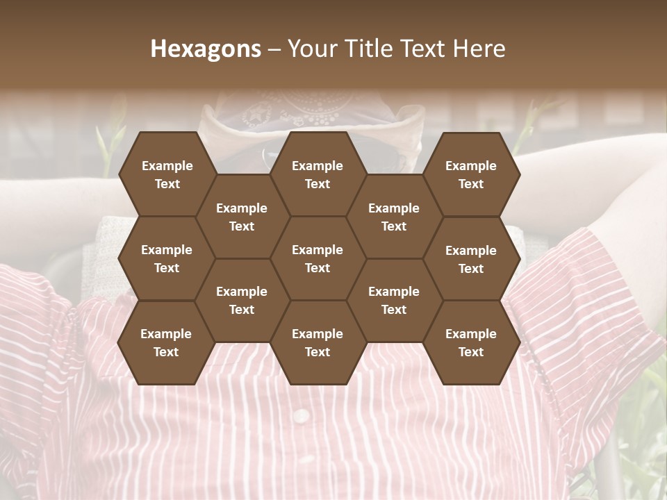 Man Relaxing In His Backyard PowerPoint Template