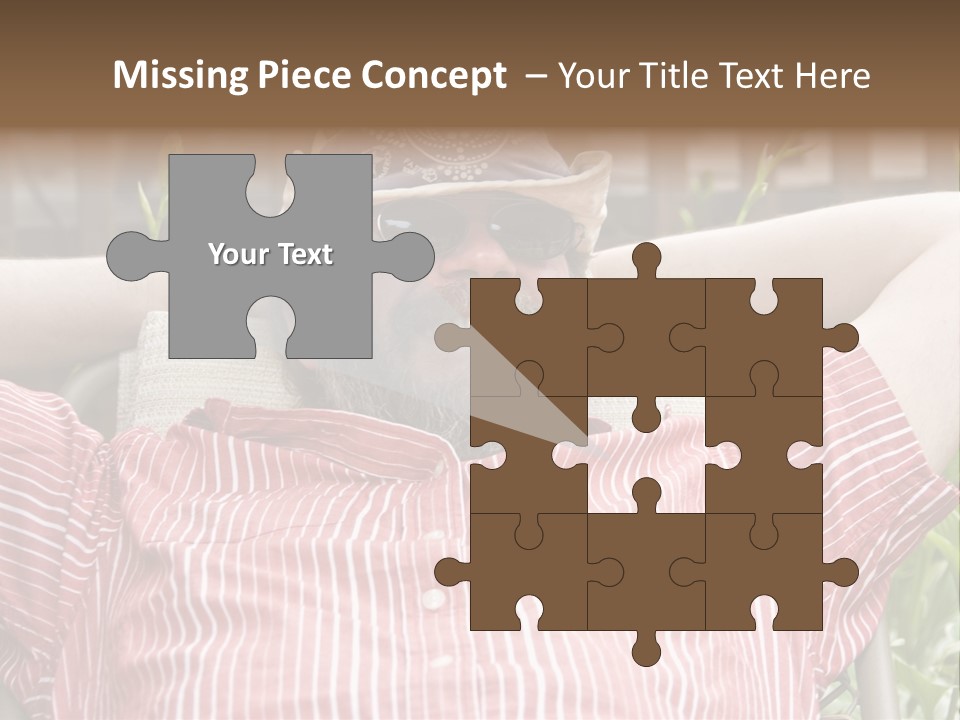 Man Relaxing In His Backyard PowerPoint Template