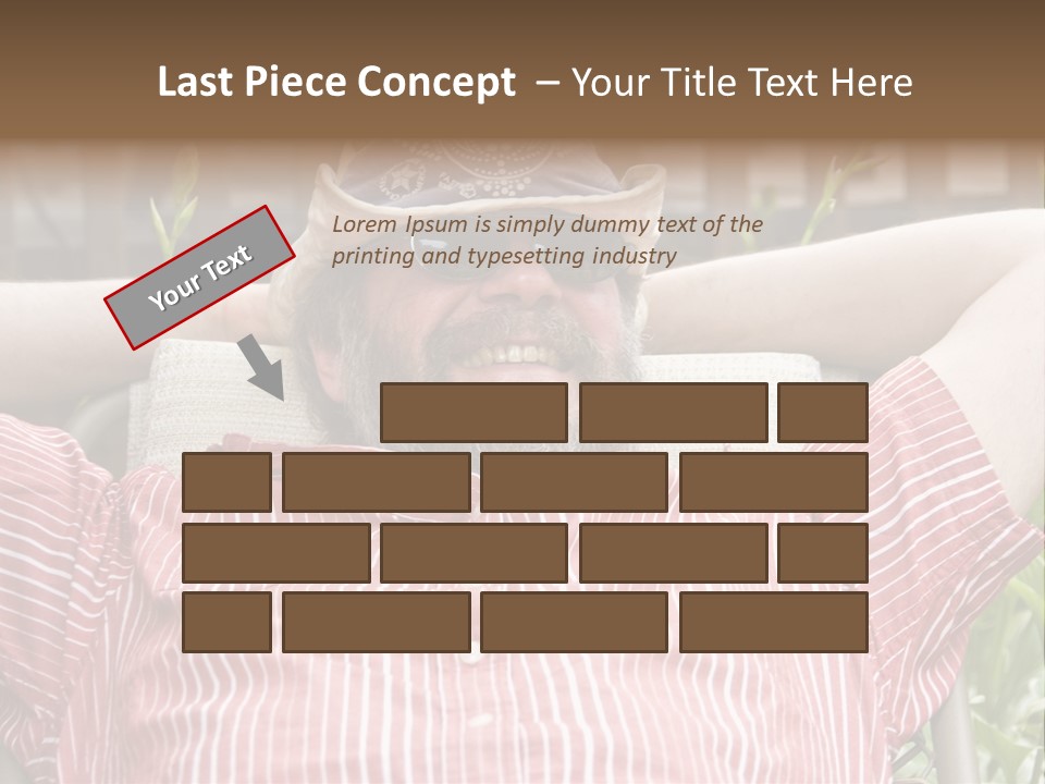 Man Relaxing In His Backyard PowerPoint Template